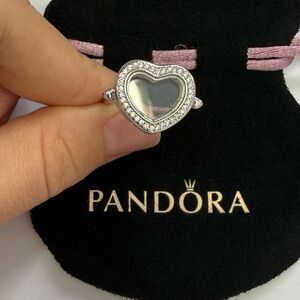 Pandora Sparkling Pandora Floating Heart Locket Ring Size 6.5 197252CZ48